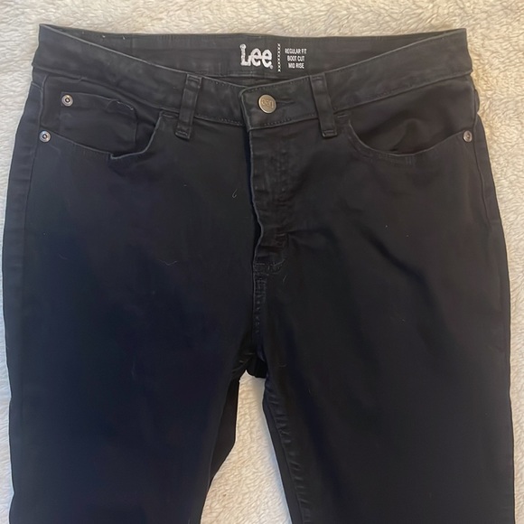 Lee jeans black 8 M boot cut mid rise - Picture 2 of 15